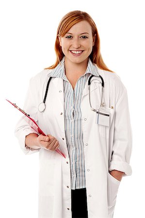 simsearch:400-08131186,k - Female physician posing with clipboard and stethoscope Stock Photo - Budget Royalty-Free & Subscription, Code: 400-08131192
