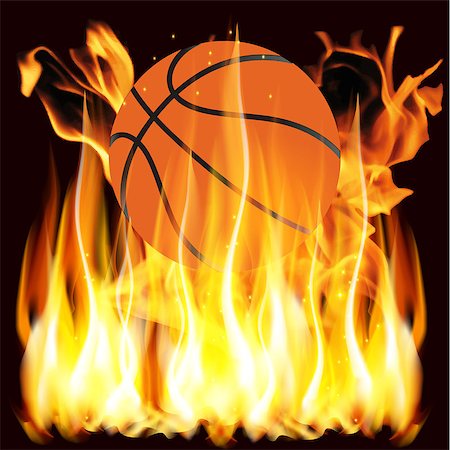 simsearch:400-04726815,k - Vector illustration flames and basketball Stock Photo - Budget Royalty-Free & Subscription, Code: 400-08131968