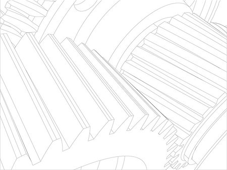 reducer - Wire-frame gears with shafts. Close-up. Vector illustration, 3d render Photographie de stock - Aubaine LD & Abonnement, Code: 400-08132018