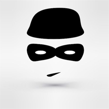 Black Icon thief. Vector vector illustration image Stock Photo - Budget Royalty-Free & Subscription, Code: 400-08132198