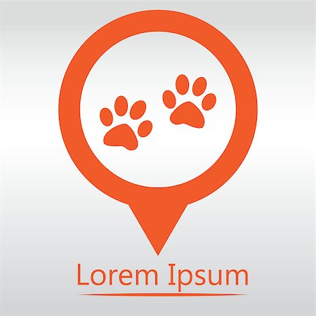 simsearch:400-08107152,k - Paw sign icon. Dog pets steps symbol. icon map pin. Foto de stock - Royalty-Free Super Valor e Assinatura, Número: 400-08132326