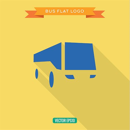 simsearch:400-08162481,k - Bus Flat style Icon Set vector logos Stock Photo - Budget Royalty-Free & Subscription, Code: 400-08132406