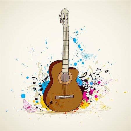 simsearch:400-08132574,k - Abstract vector music background with guitar Stockbilder - Microstock & Abonnement, Bildnummer: 400-08132559