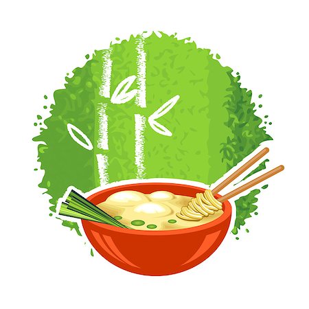 Red bowl with a chinese dumpling and chopsticks Stockbilder - Microstock & Abonnement, Bildnummer: 400-08132735