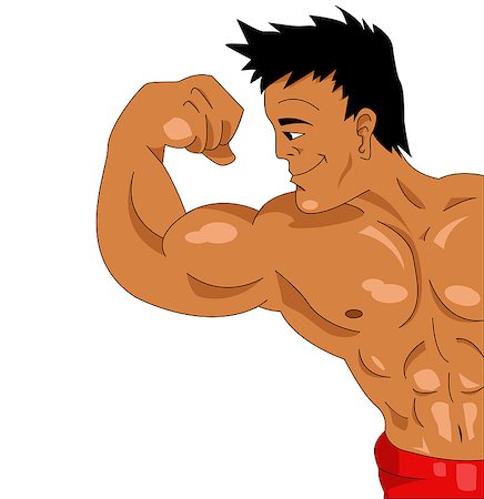 Bodybuilder on a white background, vector illustration Stock Photo - Budget Royalty-Free & Subscription, Code: 400-08132773