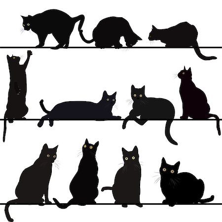 simsearch:400-08134329,k - Set of cats silhouettes Stock Photo - Budget Royalty-Free & Subscription, Code: 400-08132809