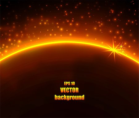 Space planet in the rays of light. Vector background. Stock Photo - Budget Royalty-Free & Subscription, Code: 400-08132927