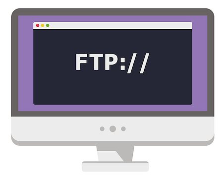 vector illustration of personal computer display showing window with ftp prtocol on itisolated on white Stock Photo - Budget Royalty-Free & Subscription, Code: 400-08132977