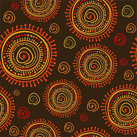 people burning africa - Tribal stylized sun ornament seamless pattern Stock Photo - Budget Royalty-Free & Subscription, Code: 400-08133066