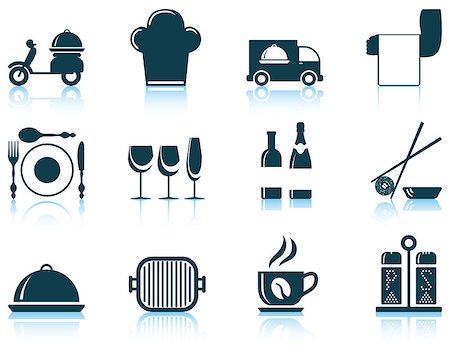 Set of restaurant icon. EPS 10 vector illustration without transparency. Stock Photo - Budget Royalty-Free & Subscription, Code: 400-08133240