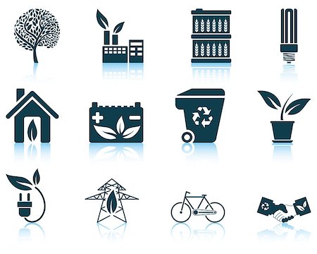 Set of ecological icon. EPS 10 vector illustration without transparency. Photographie de stock - Aubaine LD & Abonnement, Code: 400-08133241