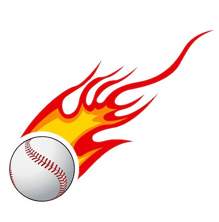 pitcher and catcher - Baseball with flames vector Stock Photo - Budget Royalty-Free & Subscription, Code: 400-08133440