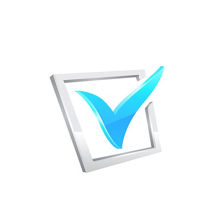 simsearch:400-04875463,k - Vector blue checkmark on white background 10 eps. Fotografie stock - Microstock e Abbonamento, Codice: 400-08133475