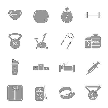 simsearch:400-07754604,k - Fitness and gym silhouettes icons set vector graphic design Stock Photo - Budget Royalty-Free & Subscription, Code: 400-08133637