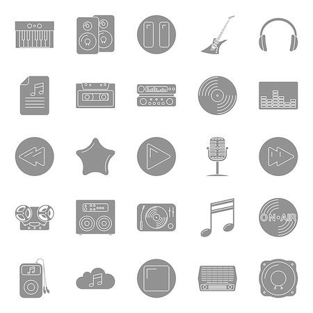 simsearch:400-08166117,k - Music and audio silhouettes icons set graphic design Stock Photo - Budget Royalty-Free & Subscription, Code: 400-08133647
