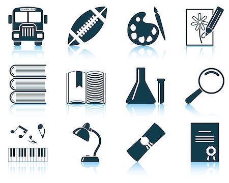 school set - Set of school icons. EPS 10 vector illustration without transparency. Stock Photo - Budget Royalty-Free & Subscription, Code: 400-08133891