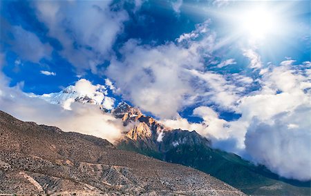 Beautiful landscape in Himalayas mountains, Annapurna area. Stock Photo - Budget Royalty-Free & Subscription, Code: 400-08154055