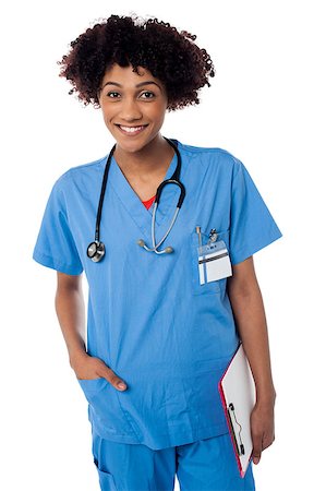simsearch:400-08131186,k - Portrait of a young medical doctor woman with stethoscope around her neck. Foto de stock - Royalty-Free Super Valor e Assinatura, Número: 400-08154189