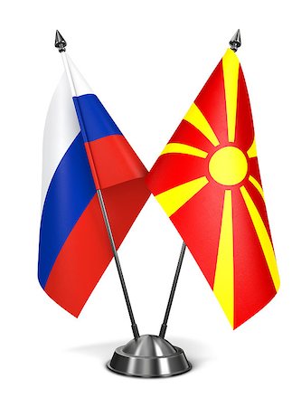 simsearch:400-07995495,k - Russia and Macedonia - Miniature Flags Isolated on White Background. Stock Photo - Budget Royalty-Free & Subscription, Code: 400-08154751