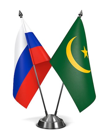 simsearch:400-07995495,k - Russia and Mauritania - Miniature Flags Isolated on White Background. Stock Photo - Budget Royalty-Free & Subscription, Code: 400-08154766