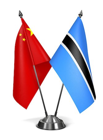 simsearch:400-08160601,k - China and Botswana - Miniature Flags Isolated on White Background. Photographie de stock - Aubaine LD & Abonnement, Code: 400-08154768