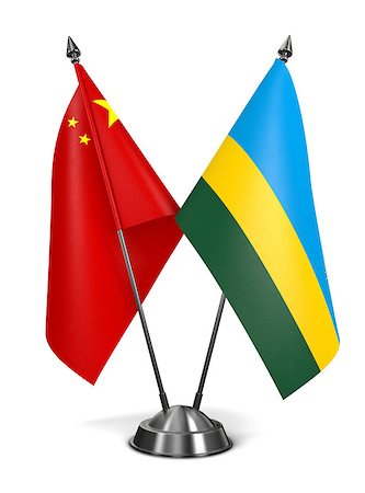 simsearch:400-08160601,k - China and Rwanda - Miniature Flags Isolated on White Background. Photographie de stock - Aubaine LD & Abonnement, Code: 400-08154782