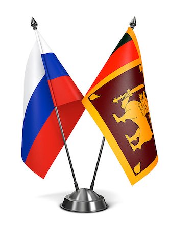 simsearch:400-07995509,k - Russia and Sri Lanka - Miniature Flags Isolated on White Background. Photographie de stock - Aubaine LD & Abonnement, Code: 400-08154795