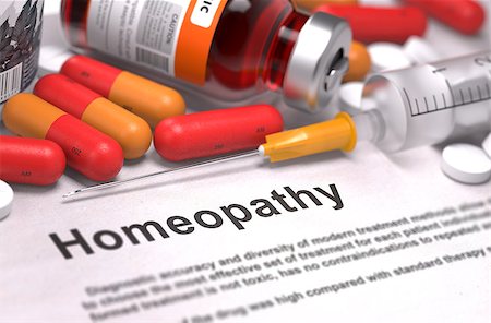 simsearch:400-04902997,k - Homeopathy - Medical Concept with Composition of Medicaments - Red Pills, Injections and Syringe. Selective Focus. Photographie de stock - Aubaine LD & Abonnement, Code: 400-08154816