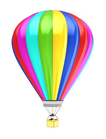 3d illustration of colorful hot air balloon isolated over white Foto de stock - Super Valor sin royalties y Suscripción, Código: 400-08155023