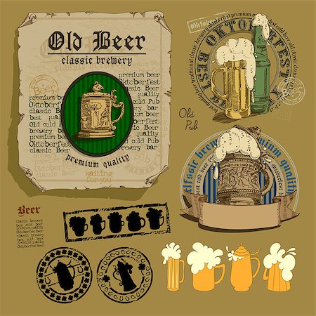 simsearch:400-07417262,k - set of different beer elements for your design Stock Photo - Budget Royalty-Free & Subscription, Code: 400-08155174