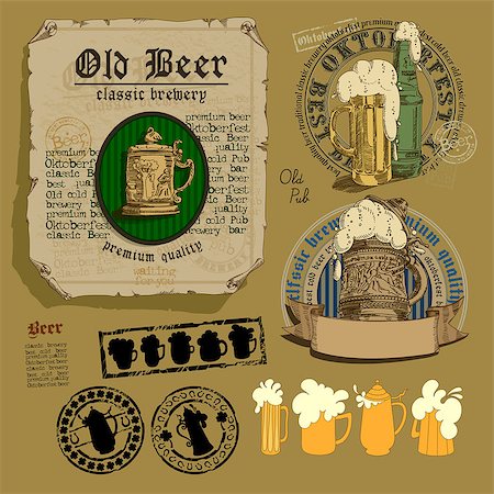 simsearch:400-08646298,k - set of different beer elements for your design Foto de stock - Super Valor sin royalties y Suscripción, Código: 400-08155174