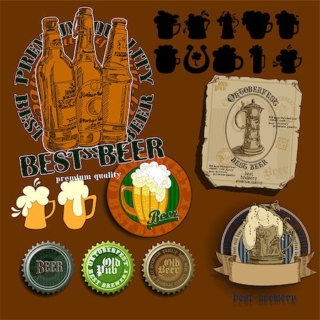 simsearch:400-07823206,k - set of different beer elements for your design Stock Photo - Budget Royalty-Free & Subscription, Code: 400-08155170