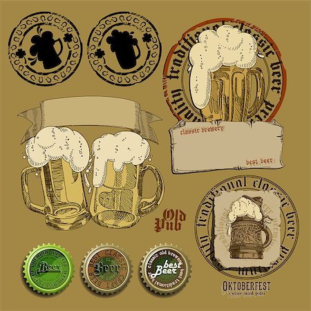 simsearch:400-08646298,k - set of different beer elements for your design Foto de stock - Super Valor sin royalties y Suscripción, Código: 400-08155172