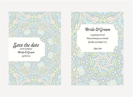 Set of vector wedding invitation card Stock Photo - Budget Royalty-Free & Subscription, Code: 400-08155181