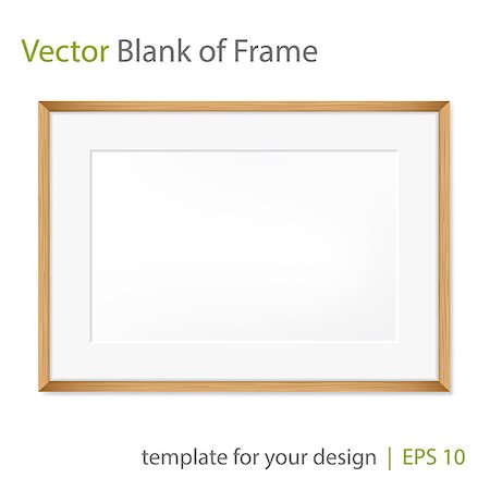 Vector blank of wooden Photo frame. Template for your design Photographie de stock - Aubaine LD & Abonnement, Code: 400-08155343