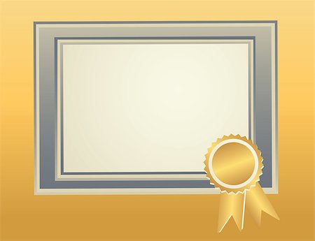 Blank Frame template with award seal for certificate, diploma, awards, completion documents. Fotografie stock - Microstock e Abbonamento, Codice: 400-08155585