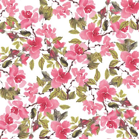 Seamless pattern with watercolor roses. Vector illustration. Stock Photo - Budget Royalty-Free & Subscription, Code: 400-08155615