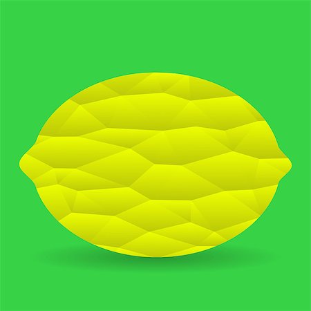 simsearch:400-03931888,k - Lemon Polygonal Icon Isolated on Green Background Stock Photo - Budget Royalty-Free & Subscription, Code: 400-08155822