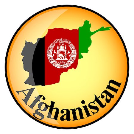 orange button with the image maps of Afghanistan in the form of national flag Stock Photo - Budget Royalty-Free & Subscription, Code: 400-08155874