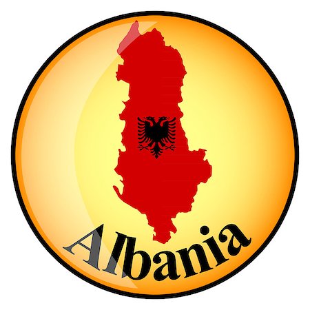 simsearch:400-08155895,k - orange button with the image maps of Albania in the form of national flag Stock Photo - Budget Royalty-Free & Subscription, Code: 400-08155875