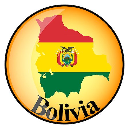 simsearch:400-08155895,k - orange button with the image maps of button Bolivia in the form of national flag Stock Photo - Budget Royalty-Free & Subscription, Code: 400-08155888