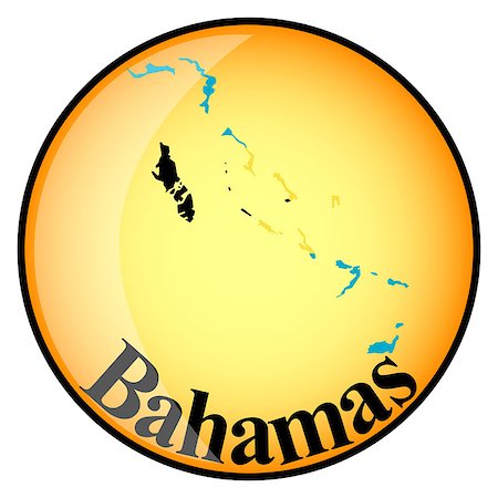 simsearch:400-08155895,k - orange button with the image maps of Bahamas in the form of national flag Stock Photo - Budget Royalty-Free & Subscription, Code: 400-08155882