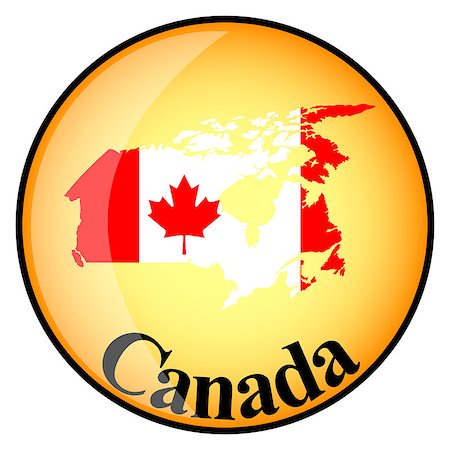 simsearch:400-08155895,k - orange button with the image maps of Canada in the form of national flag Stock Photo - Budget Royalty-Free & Subscription, Code: 400-08155895