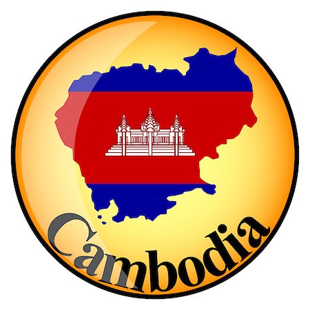 simsearch:400-08155895,k - orange button with the image maps of Cambodia in the form of national flag Stock Photo - Budget Royalty-Free & Subscription, Code: 400-08155893