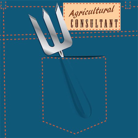 farmer help - Symbolic jeans pocket Agricultural Consultant with small rake. Vector illustration. Stock Photo - Budget Royalty-Free & Subscription, Code: 400-08155985