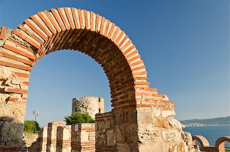 Ruins of the ancient Basilica of the Holy Mother of God Eleusa, Nesebar, Bulgaria Stock Photo - Budget Royalty-Free & Subscription, Code: 400-08156007