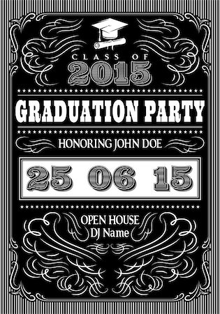 vector template for the posters to graduate party Stock Photo - Budget Royalty-Free & Subscription, Code: 400-08156045