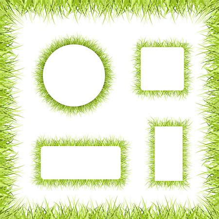 simsearch:400-08997409,k - Green grass frame isolated on white. Vector illustration. Foto de stock - Super Valor sin royalties y Suscripción, Código: 400-08156163