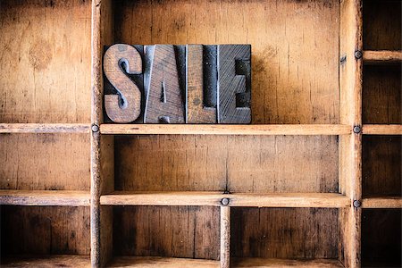 simsearch:400-08290801,k - The word SALE written in vintage wooden letterpress type in a wooden type drawer. Stock Photo - Budget Royalty-Free & Subscription, Code: 400-08156326