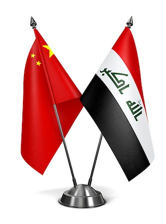 simsearch:400-08162232,k - China and Iraq - Miniature Flags Isolated on White Background. Stock Photo - Budget Royalty-Free & Subscription, Code: 400-08156445